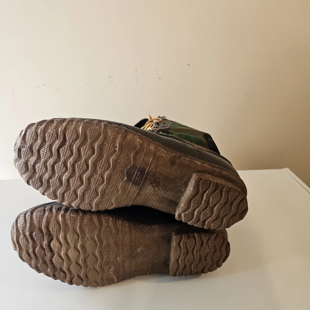 VTG 80s Lacrosse Buckmaster Camouflage Duck Waterproof Boots Sz 7